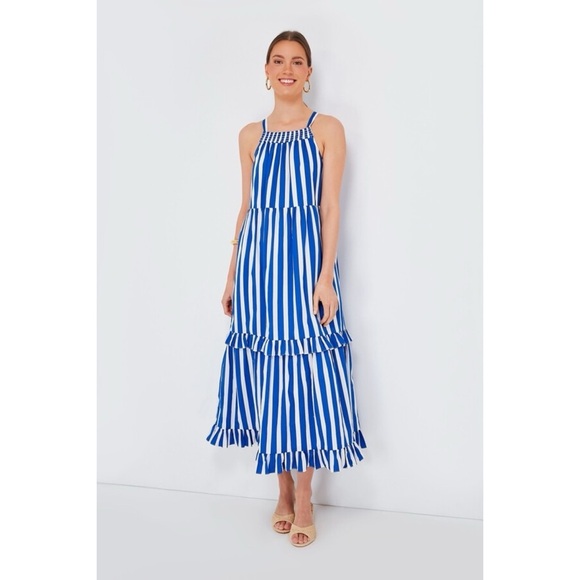 Tuckernuck Pomander Place Blue Stripe Avondale Dress - Picture 1 of 12